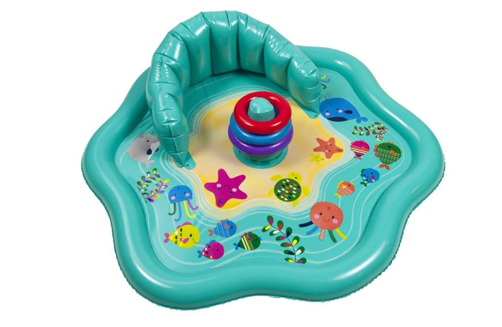 baby splash mat with stacking rings
